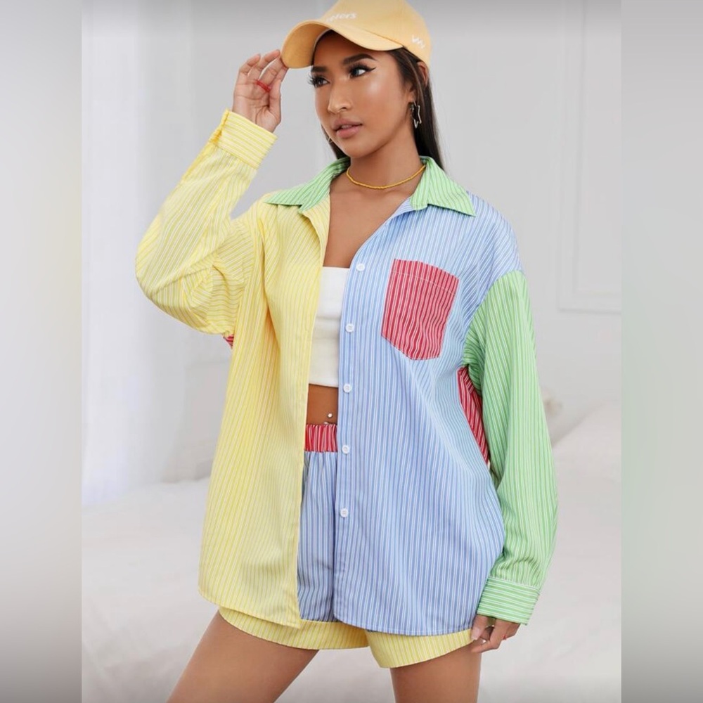 Multicolor Striped Button Down Shirt